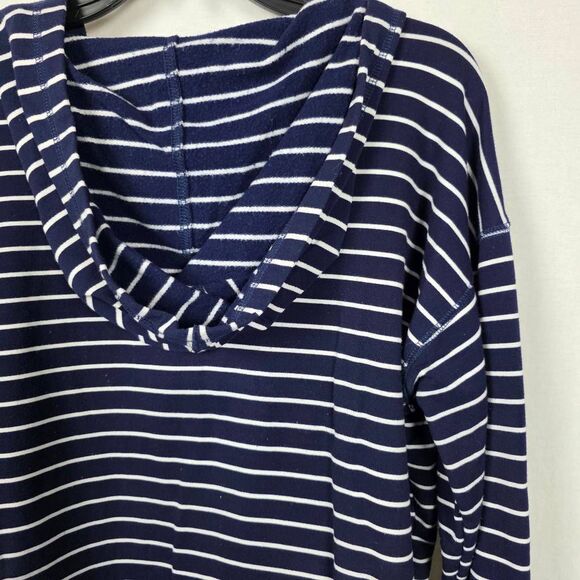 Vanity M Lace Mixed Knit Hoodie Cowl Neck Boho Top - Picture 7 of 10